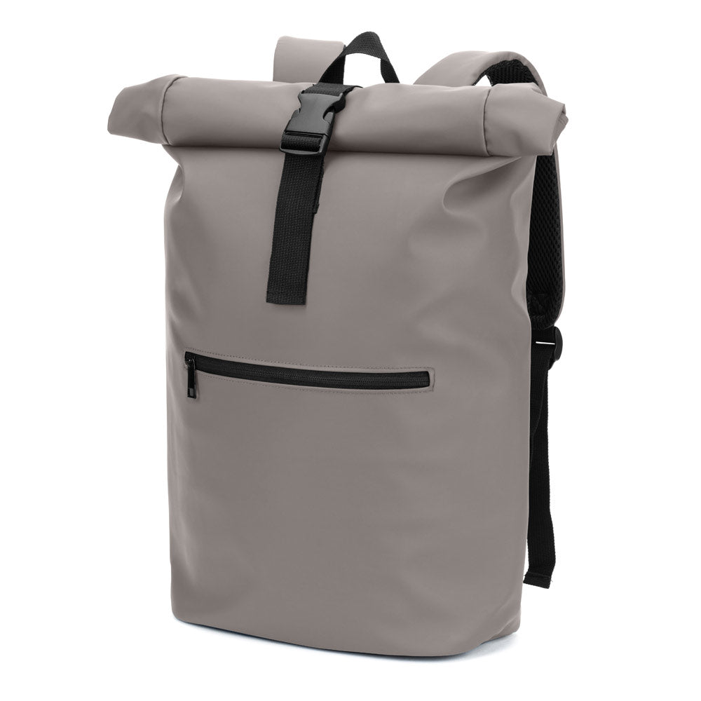 Roll-Top-Rucksack aus PU mit Laptopfach, 16