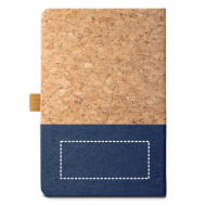 A5 Notizbuch aus Kork und Leinen mit linierten Blättern