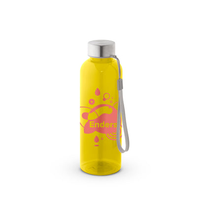 Trinkflasche (600ml) aus recyceltem PET (100% rPET) mit glänzender transluzenter Oberfläche