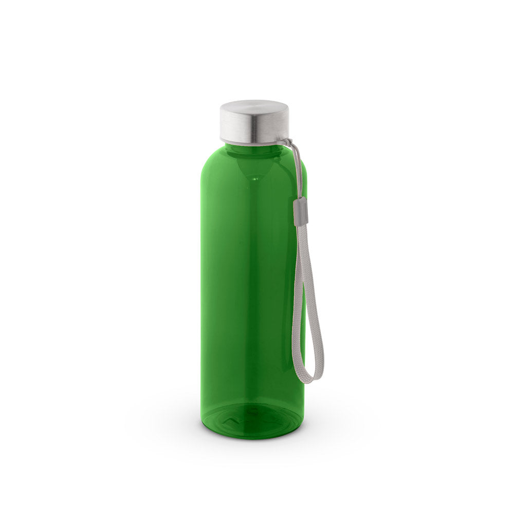 Trinkflasche (600ml) aus recyceltem PET (100% rPET) mit glänzender transluzenter Oberfläche