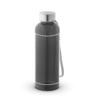 Trinkflasche (600ml) aus recyceltem PET (100% rPET) mit glänzender transluzenter Oberfläche