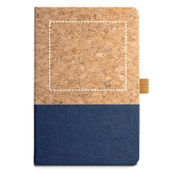 A5 Notizbuch aus Kork und Leinen mit linierten Blättern