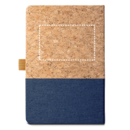 A5 Notizbuch aus Kork und Leinen mit linierten Blättern