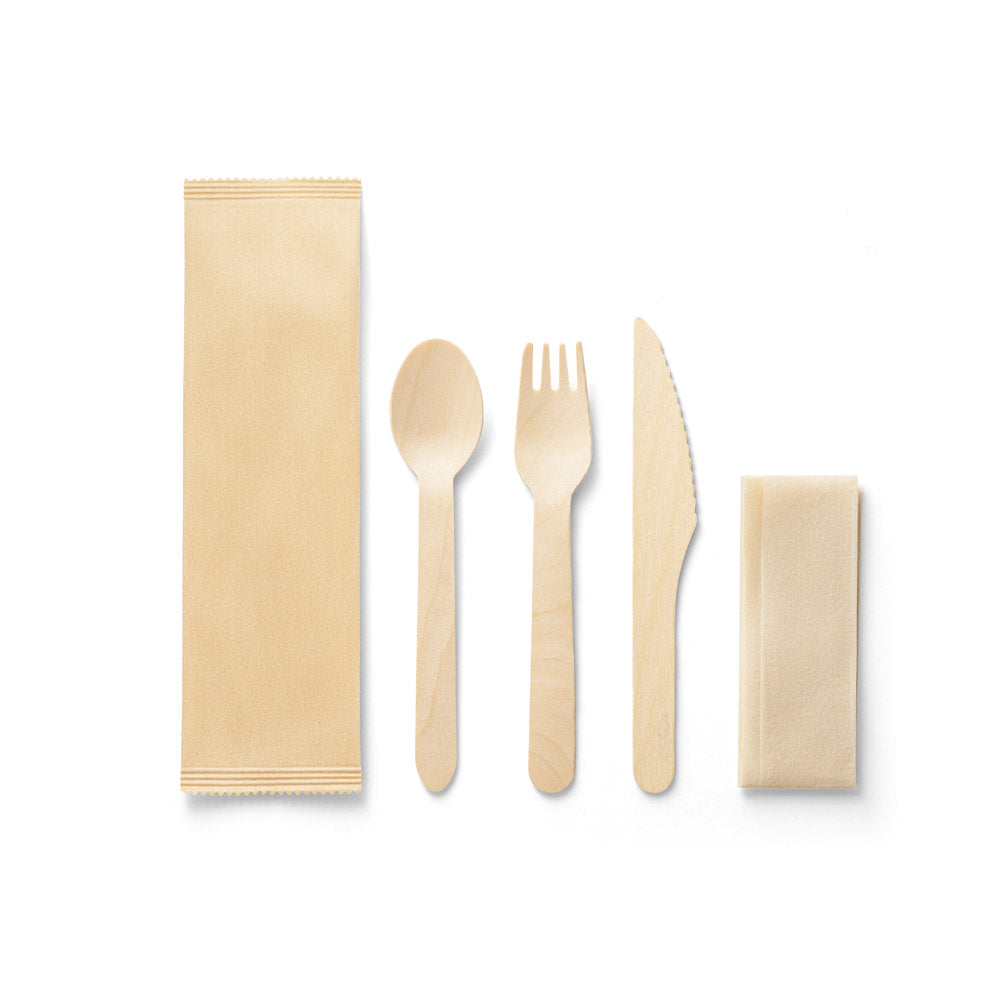 Einweg-Besteck-Set aus Holz