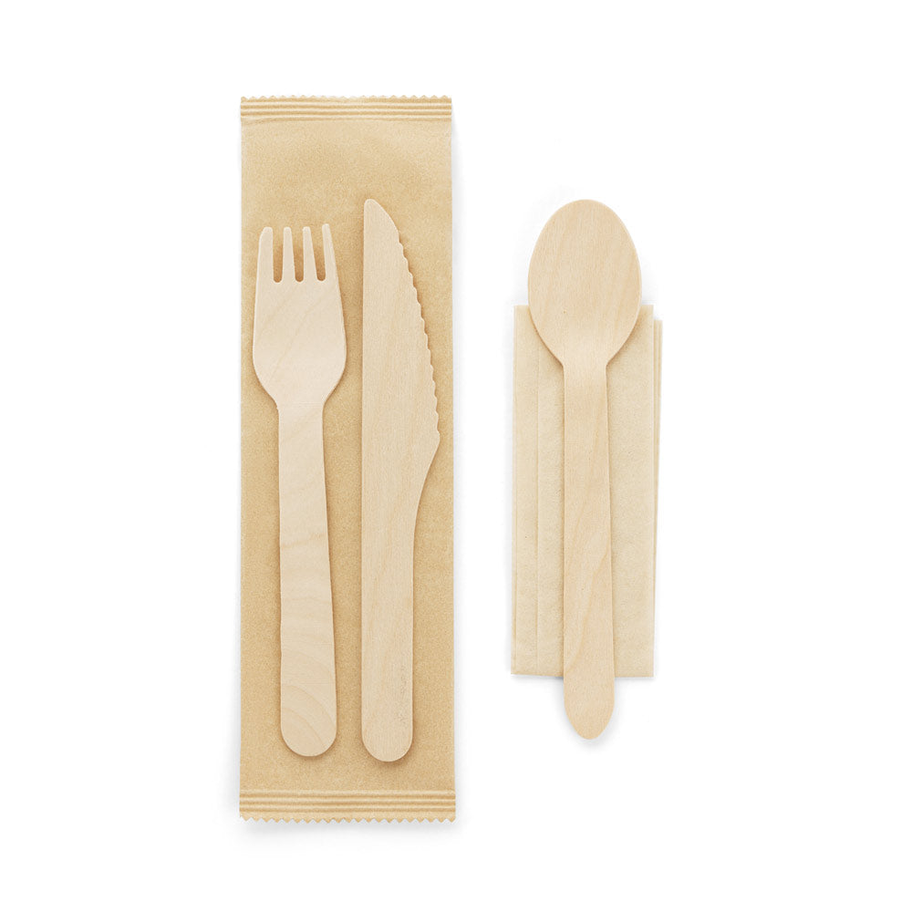 Einweg-Besteck-Set aus Holz