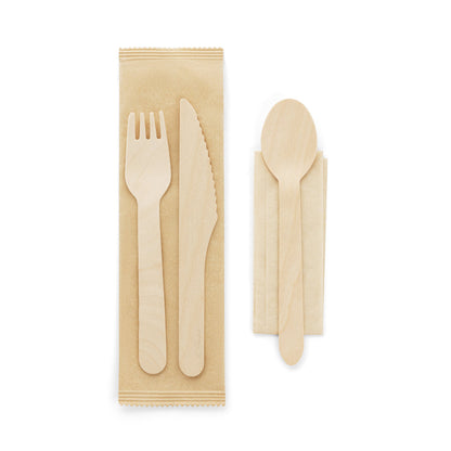 Einweg-Besteck-Set aus Holz
