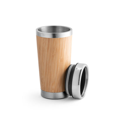 Reisebecher aus Bambus und Edelstahl 500 ml