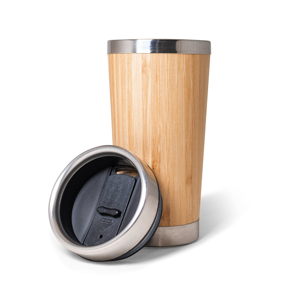 Reisebecher aus Bambus und Edelstahl 500 ml