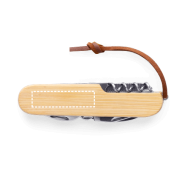 Multifunktionales Taschenmesser aus Bambus und Edelstahl mit PU-Griff