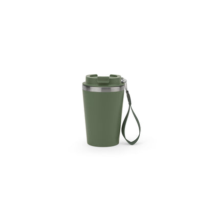Reisebecher aus Edelstahl (90 % recycelt) und Außenwand aus PP mit matter