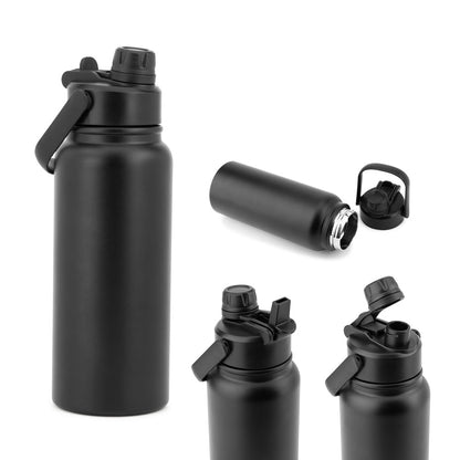 Flasche aus Edelstahl (90 % recycelt), doppelwandig vakuumisoliert