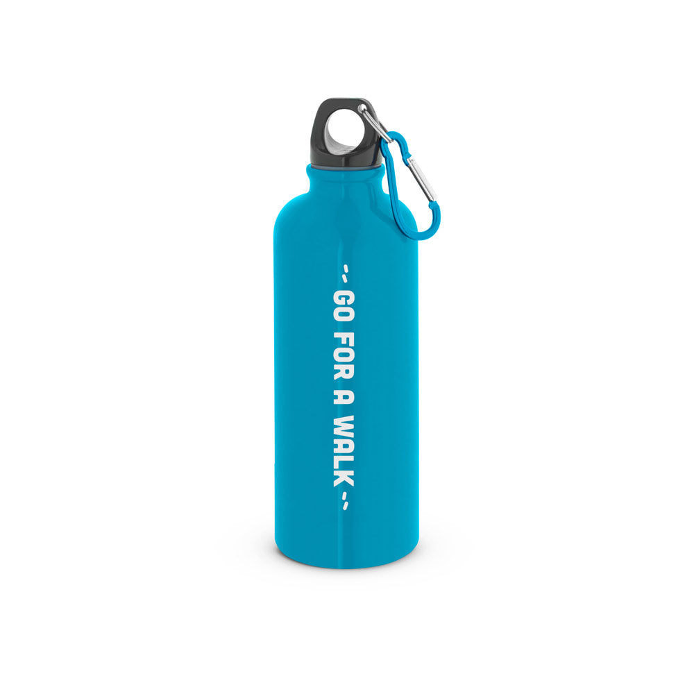 Edelstahlflasche mit einwandiger Ausführung und Karabiner, 550 ml