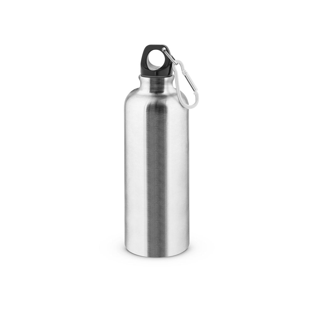 Edelstahlflasche mit einwandiger Ausführung und Karabiner, 550 ml