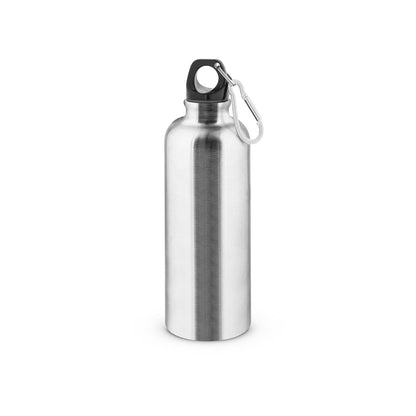 Edelstahlflasche mit einwandiger Ausführung und Karabiner, 550 ml