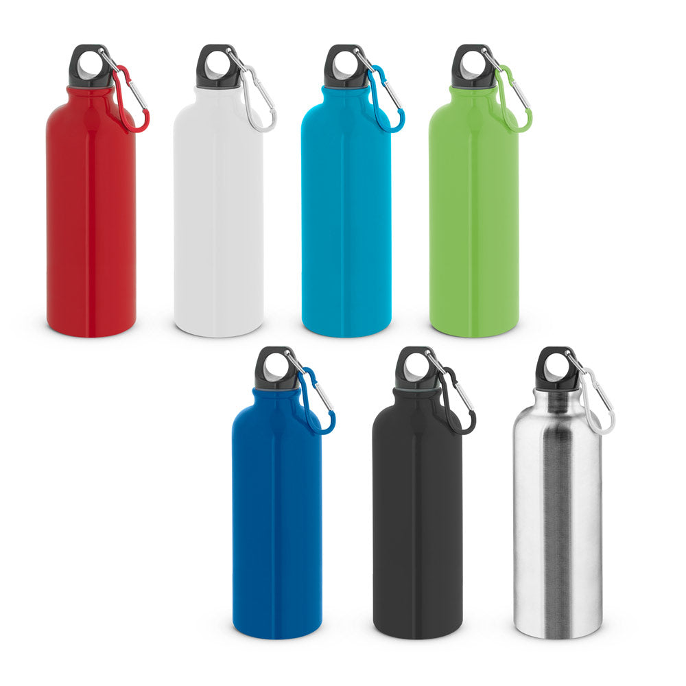 Edelstahlflasche mit einwandiger Ausführung und Karabiner, 550 ml