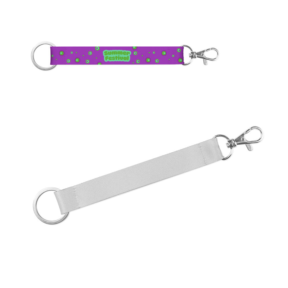 Lanyard SUBLIMATION Short II DUO (20 mm) aus recyceltem Polyester (100% rPET) mit Ø 32 mm Ring und 20 mm Schnappkarabiner