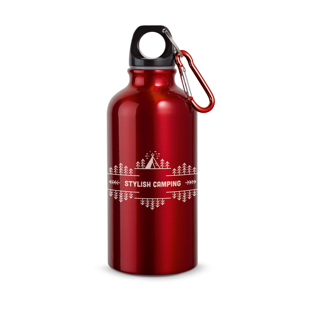 Aluminium-Sportflasche mit Karabiner 400 ml
