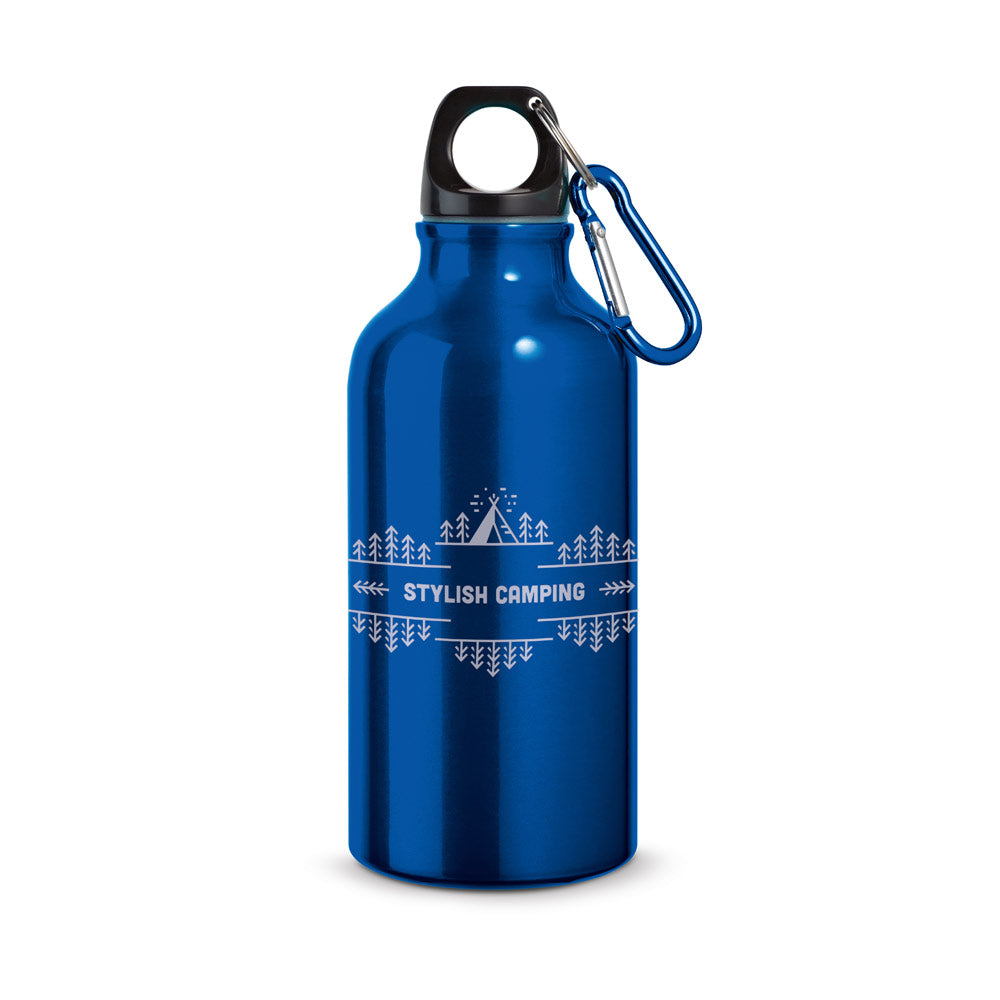Aluminium-Sportflasche mit Karabiner 400 ml