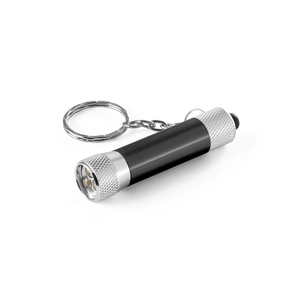 Schlüsselanhänger aus Aluminium (92% recycelt) mit 3-Licht-LED