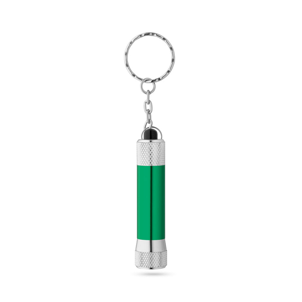 Schlüsselanhänger aus Aluminium (92% recycelt) mit 3-Licht-LED