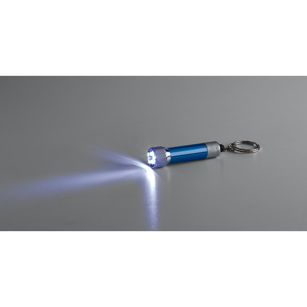Schlüsselanhänger aus Aluminium (92% recycelt) mit 3-Licht-LED