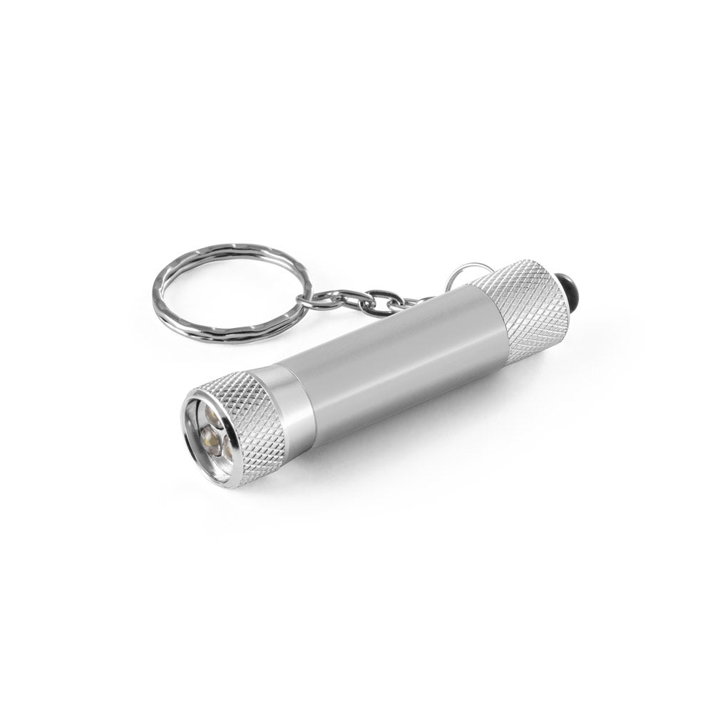 Schlüsselanhänger aus Aluminium (92% recycelt) mit 3-Licht-LED