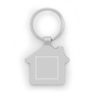 Schlüsselanhänger aus Eisen in Hausform aus Zink und Bambus